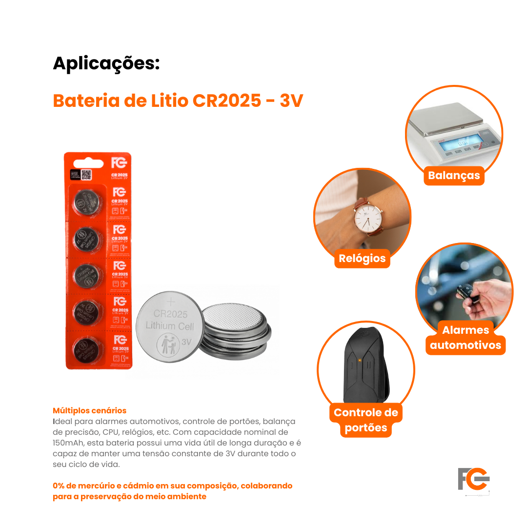 Bateria de Litio CR2025 - 3V