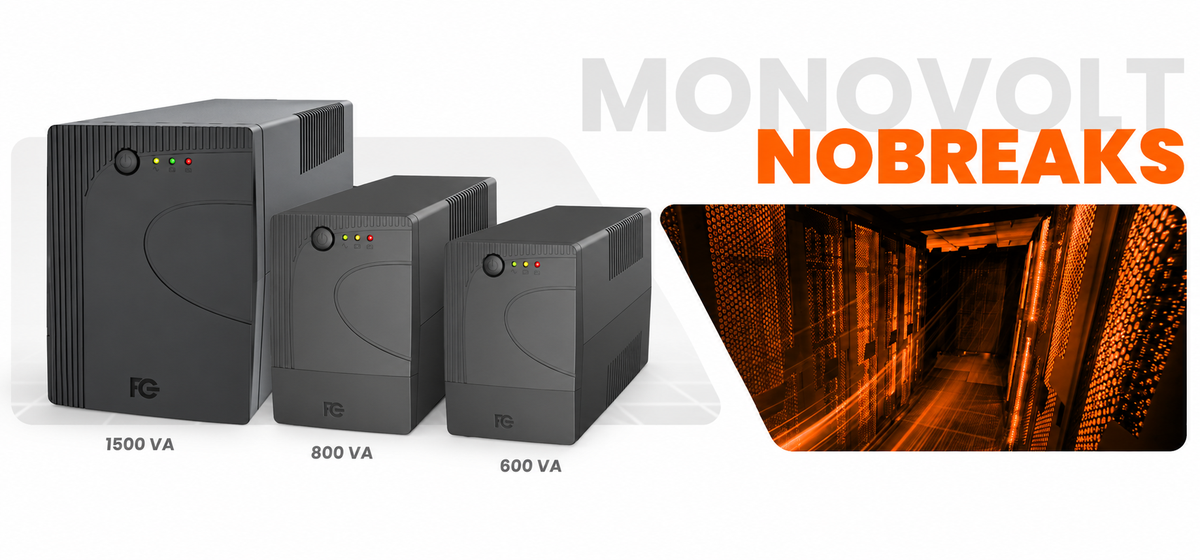 Linha FC ONE - Nobreak monovolt 1500VA, 800VA e 600VA FC Fontes