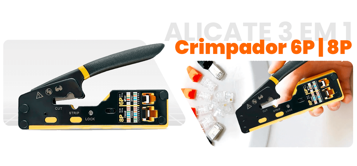 Alicate Crimpador 3 em 1 - Crimpador | Decapador | Cortador