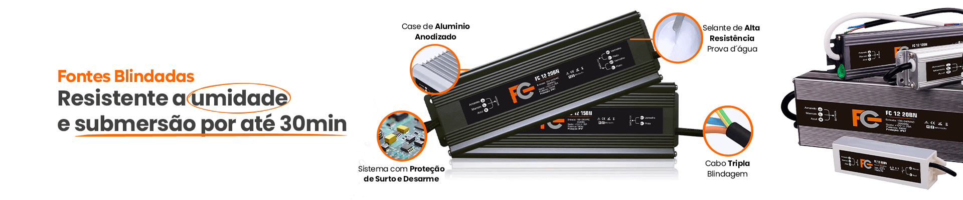 Fonte de Alimentação Blindada 12V para CFTV