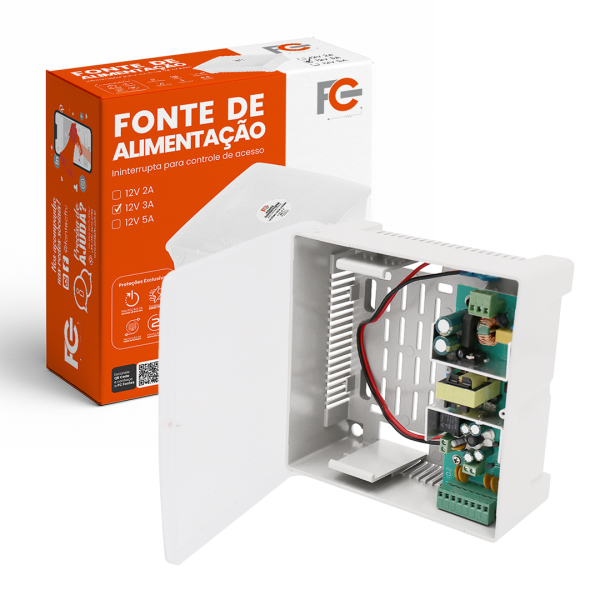Fonte Ininterrupta para Controle de Acesso - 12V 3A 36W
