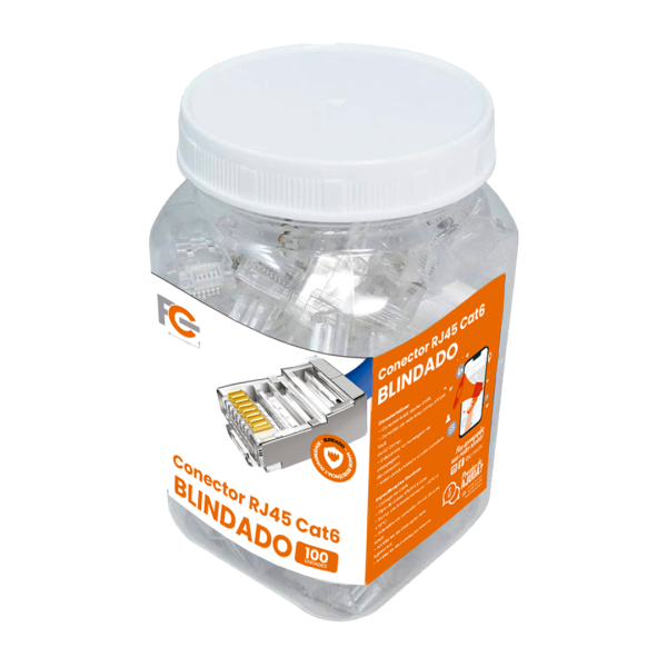 Conector RJ45 Cat6 Blindado