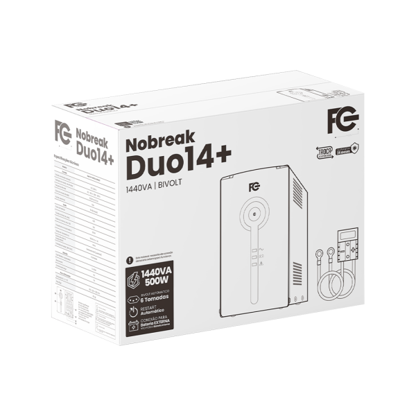 Nobreak FC Duo14+ Conexão para bateria externa Bivolt  | 1440VA