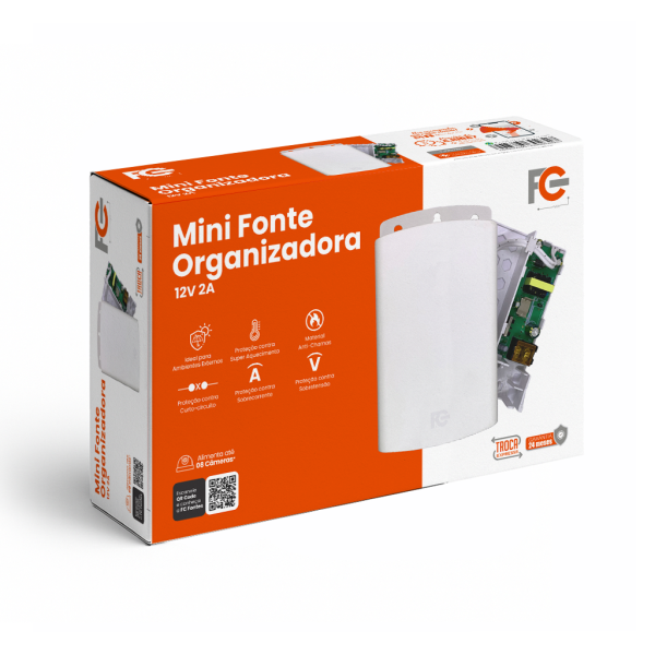 Mini Fonte Organizadora para Ambiente Externo 12V 2A