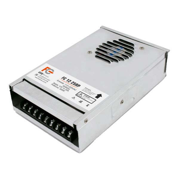 Fonte de Alimentação 12V 25A - À prova de chuva