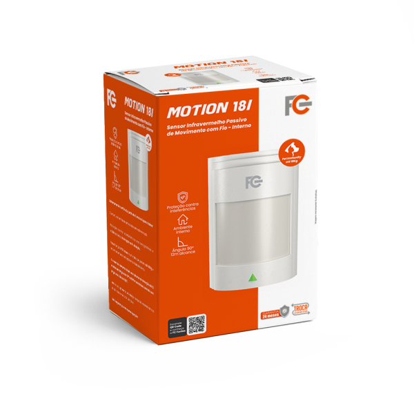 Sensor Infravermelho  Passivo de Movimento com Fio Pet 18kg Interno - MOTION 18I