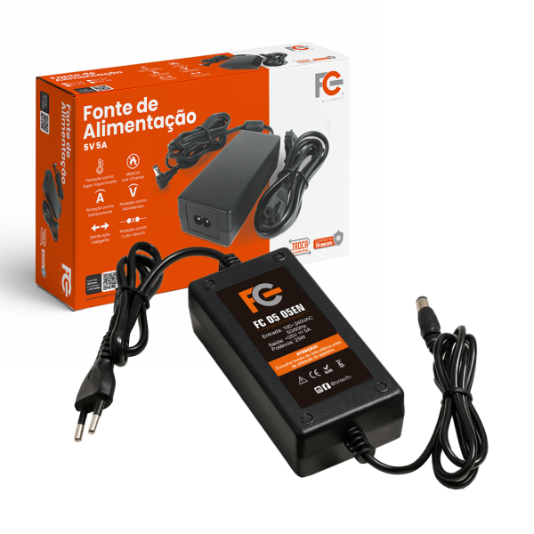 Fonte Eletrônica 5V 05A - Tipo Desktop