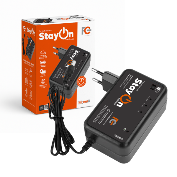 Fonte Nobreak StayOn 3 em 1 – 5V / 9V / 12V – 4000mAh com Saída P4