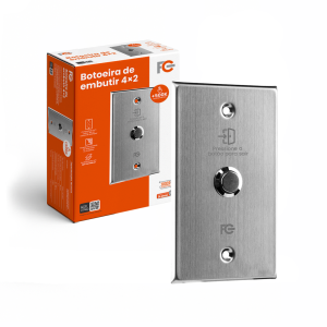 Botoeira de Embutir Inox 4x2 para Portas de Acesso