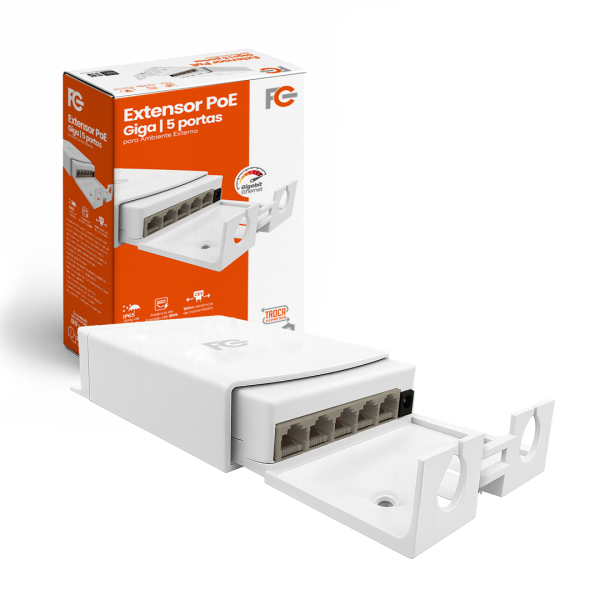 Extensor PoE de 5 Portas IP65 – 10/100/1000 Mbps