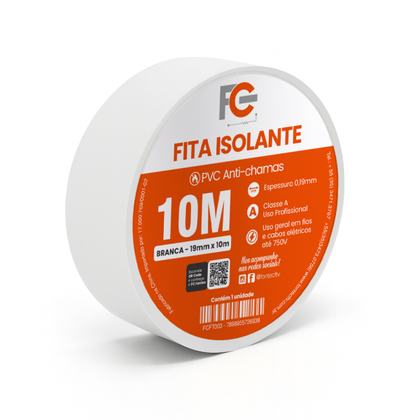 Fita Isolante 10 Metros - Branco