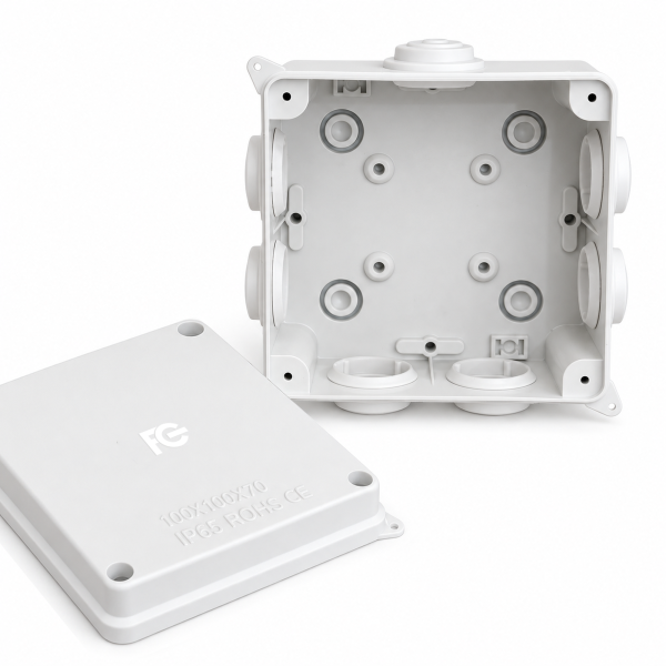 Caixa de Passagem Organizadora Multiuso IP65 – 100 × 100 × 70 mm