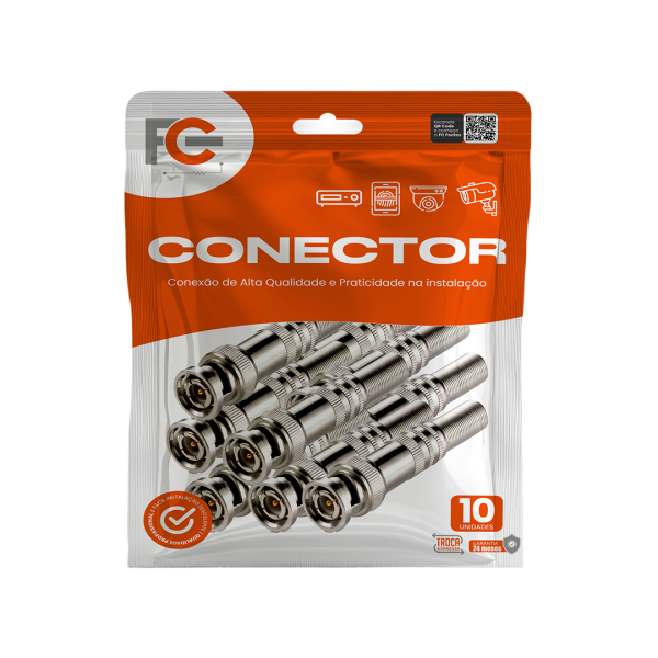 Conector BNC Mola Parafuso 6mm