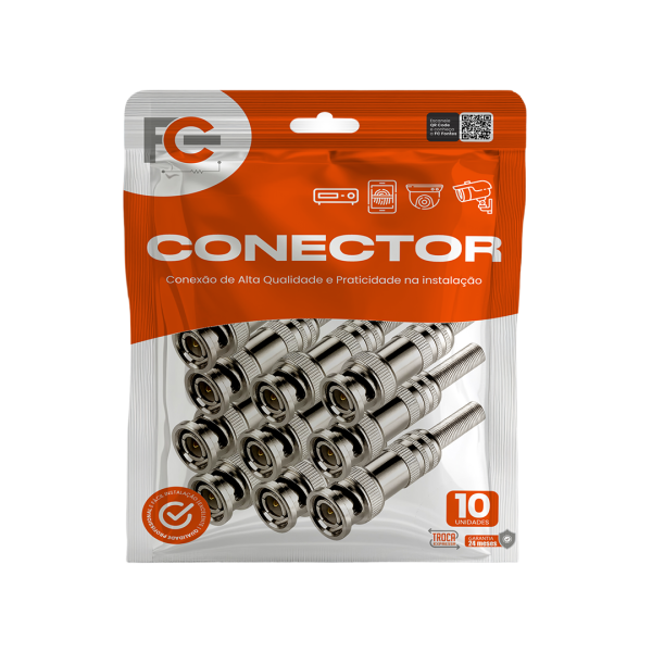 Conector BNC Mola Parafuso 4mm