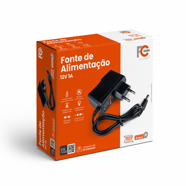 Fonte Eletrônica 12V 01A - Tipo Adaptador