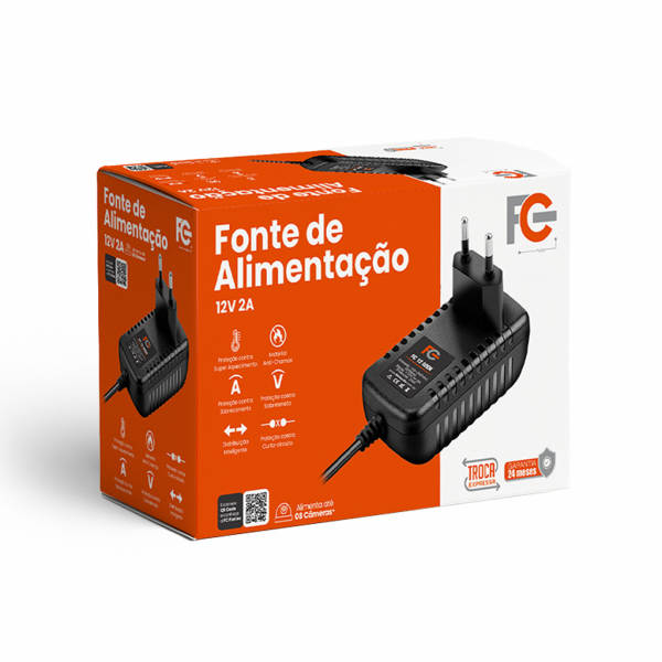Fonte Eletrônica 12V 02A - Tipo Adaptador