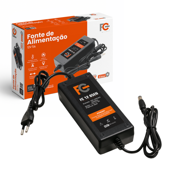 Fonte Eletrônica 12V 05A - Tipo Notebook
