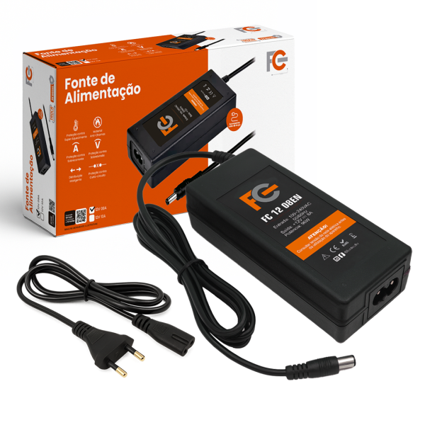 Fonte Eletrônica 12V 08A - Tipo Notebook