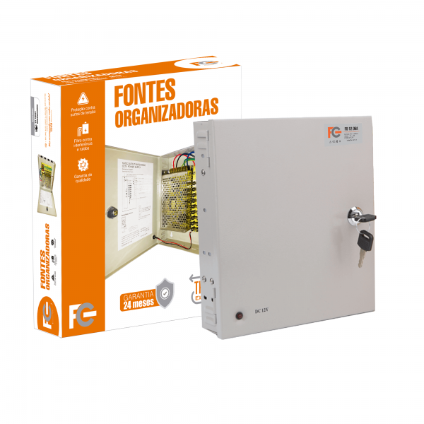 Fonte Organizadora com 9 saídas - 12v 5A