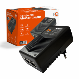 Fonte PoE - 48V 0,5A - Injetor PoE passivo Fast Ethernet