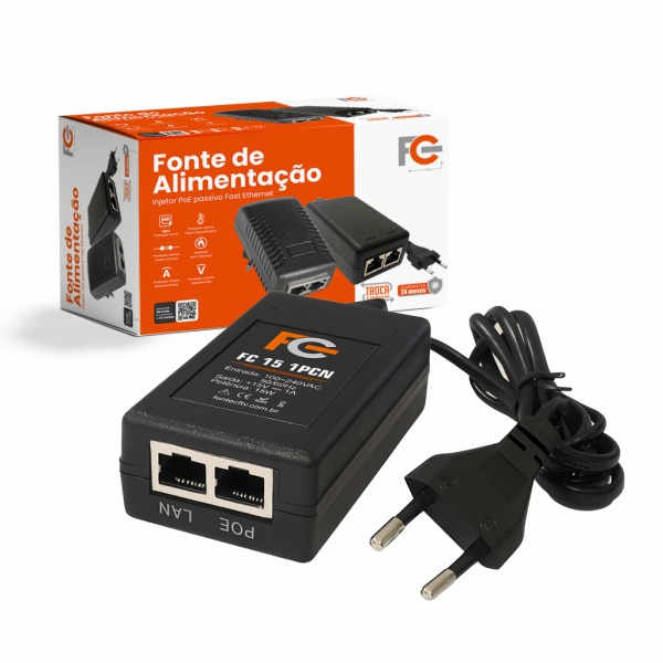 Fonte PoE - 15V 1A - Com Cabo
