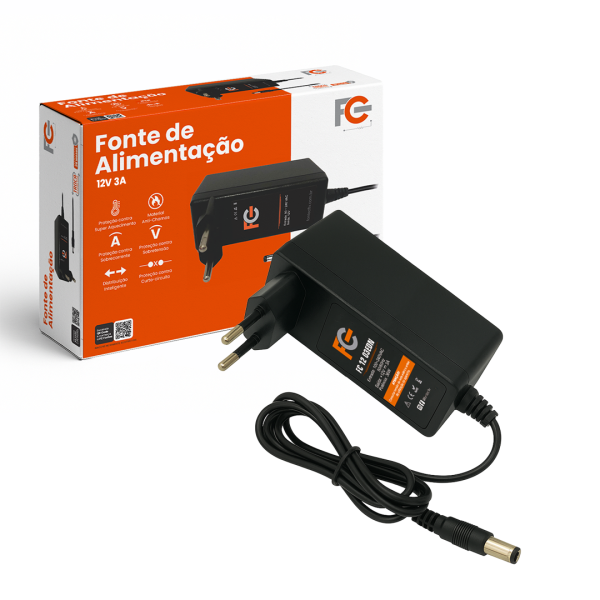 Fonte Eletrônica 12V 03A - Tipo Adaptador