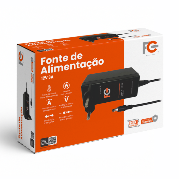 Fonte Eletrônica 12V 03A - Tipo Adaptador