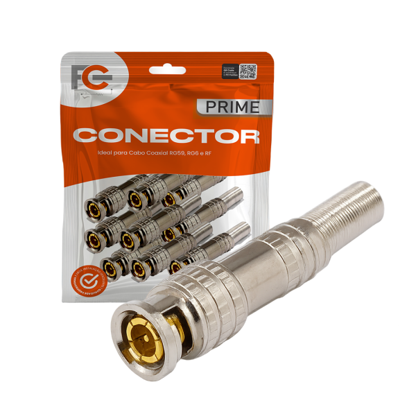 Conector BNC PRIME Mola Parafuso 6mm
