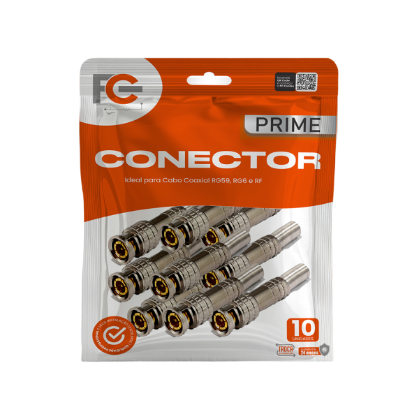 Conector BNC PRIME Mola Parafuso 6mm