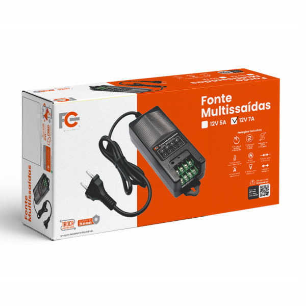 Fonte de Alimentação Multissaída - 12V 7A