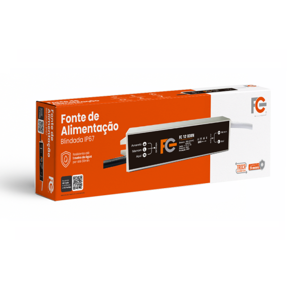 Fonte Blindada 12v 3a 36w IP67